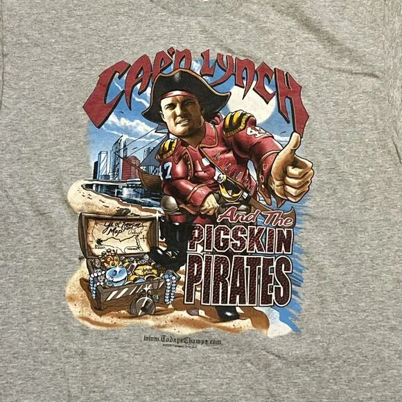 VTG Cap'n Lynch Tampa Bay Buccaneers Shirt Adult SZ XL Gray 2003 Fanatics - Picture 2 of 8